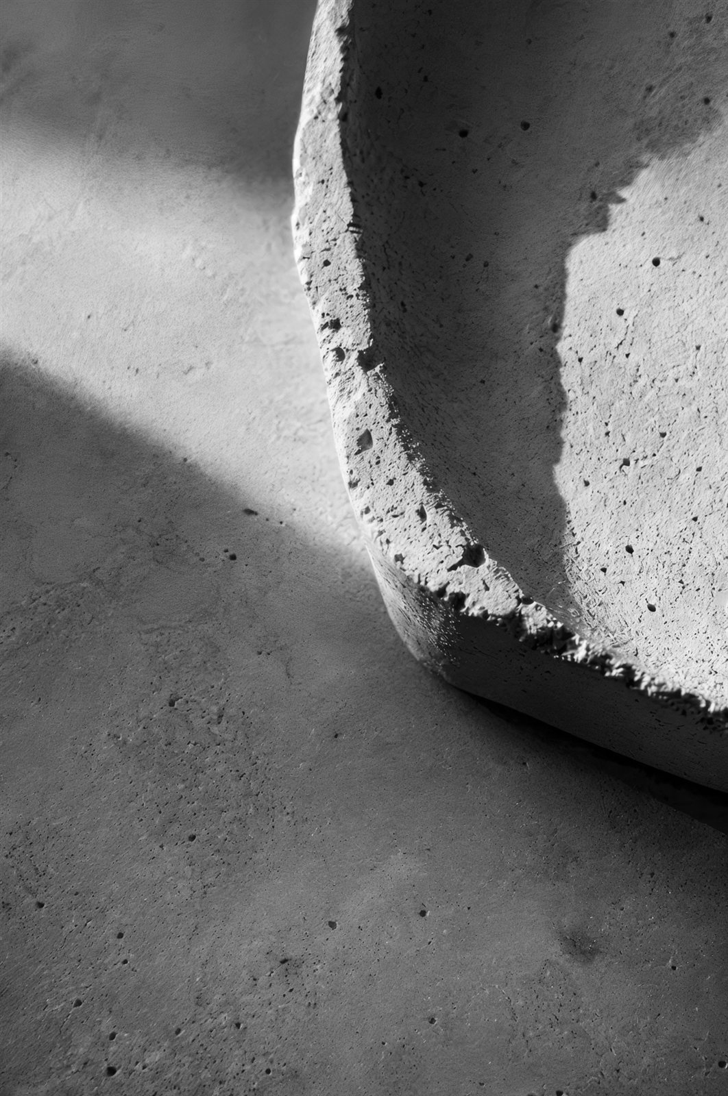 Cast edge detail — material surface memory of the silicone mould, strata retained